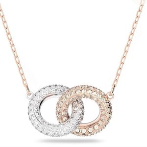 SWAROVSKI Dextera Necklace - Rose Gold Interlocking Circle Necklace